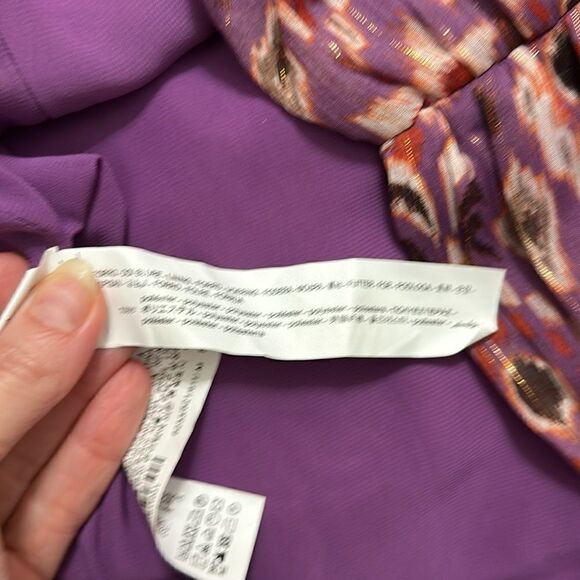 NWT Zara purple shimmer mini cut outs spaghetti straps dress medium m - Picture 6 of 6